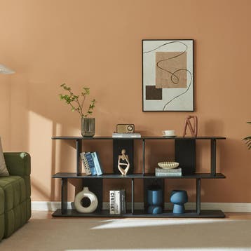 Wandrek Gäljami staand rek laag boekenkast 160x35x74 cm zwar, Huis en Inrichting, Kasten | Boekenkasten, Verzenden, Nieuw