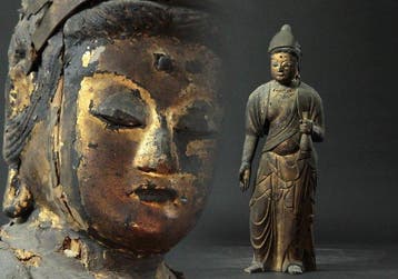 Rare Antique Eleven-Headed Kannon Bodhisattva Statue with