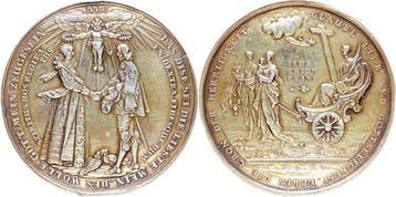 Duitsland, Bremen. –. Altvergoldete Silbermedaille 1640