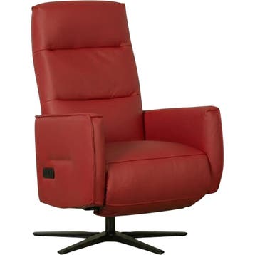 Leren handmatige relaxfauteuil Pride - Toledo Ducati (rood), Nieuw, Ophalen of Verzenden, Modern, 50 tot 75 cm