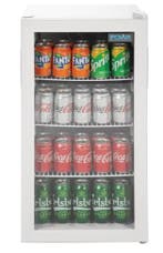 Blikjeskoelkast glazen deur wit 88 liter | 82.5x43x48cm, Verzenden, Nieuw in verpakking