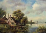 H H Ros (1870-1954) - Hollands Polderlandschap, Antiek en Kunst, Kunst | Schilderijen | Klassiek