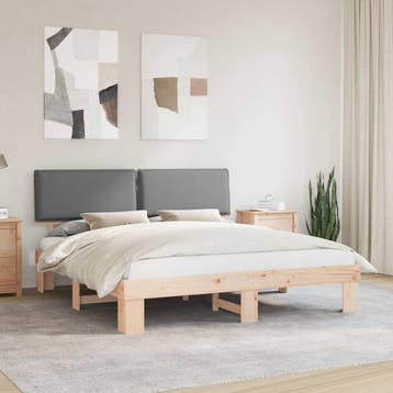 vidaXL Bedframe met Gevoerd Hoofdgedeelte Lichtgrijs 180 x, Verzenden