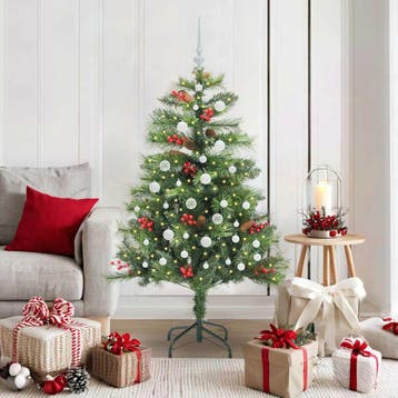 vidaXL Kunstkerstboom 150 LEDs Warmwit PVC en Metaal Groen, Verzenden, Nieuw