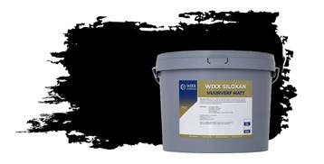 Wixx Siloxan Buitenlatex Matt RAL 9005 | Gitzwart 5L, Verzenden, Zwart, Nieuw, Verf
