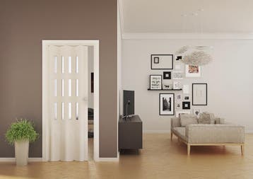 Stijlvolle moderne Luciana Vouwdeur met Glas | 88.5x214 cm, Kunststof, 80 tot 100 cm, Binnendeur, Nieuw