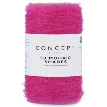 Katia Concept 50 Mohair Shades - 38 fuchsia - Mohair Garen, Hobby en Vrije tijd, Breien en Haken, Ophalen of Verzenden, Nieuw