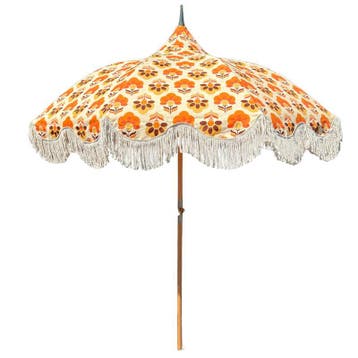 Parasol tuin retro en bloemen verstelbaar strandparasol, Nieuw, Kantelbaar