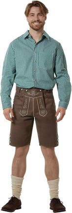 2dekans | Dressforfun Authentieke Lederhosen Lian - Met, Ophalen of Verzenden, Zo goed als nieuw, Bruin, Dressforfun