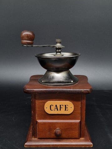 Kaffeemühle – Handkurbelmühle – Holz und Metall -, Antiek en Kunst