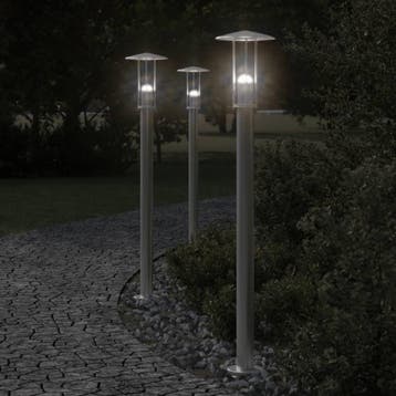 vidaXL Vloerlamp voor buiten 100 cm roestvrijstaal, Verzenden, Nieuw, Vloerlamp