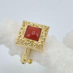 Bloedkoraal - Zilver, Verguld - Ring - CORALLO MEDITERRANEO