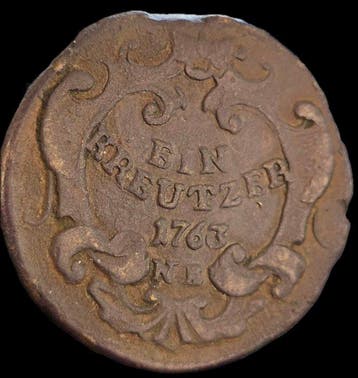 Oostenrijk. Maria-Theresia. Kreuzer 1763 Minted in Baia, Postzegels en Munten, Munten | Europa | Niet-Euromunten