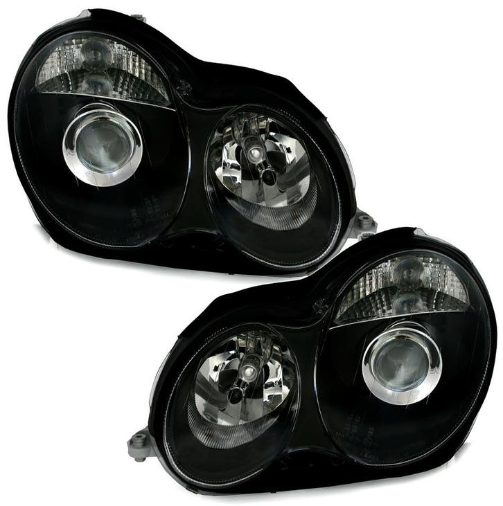 Koplampen Mercedes W203 00-04 Clear zwart, Auto-onderdelen, Overige Auto-onderdelen, Ophalen of Verzenden