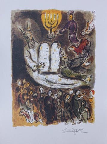 Marc Chagall (1887-1985) - Moïse et les tables de la loi