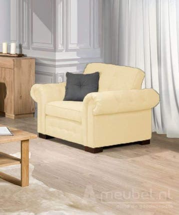 Fauteuil Groenveld - fauteuils - Creme, Nieuw, Stof