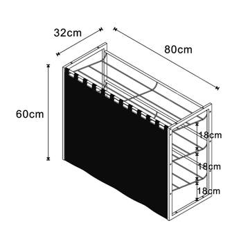 Schoenenrek Sel 80x32x60 cm voor 9 paar schoenen zwart [en.c, Verzenden, Nieuw