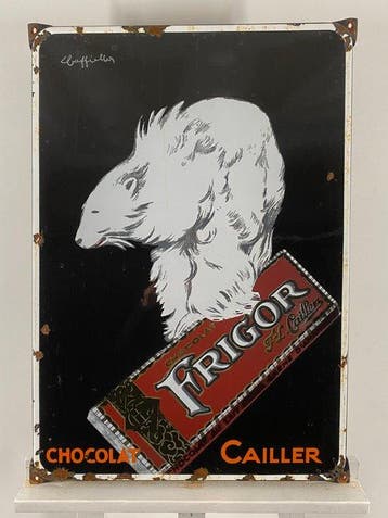 Cailler - Chocolat Frigor - Callier - Emaille bord -, Antiek en Kunst