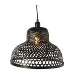 Hanglamp bamboe rond - zwart - ø35x24 cm, Verzenden, Nieuw