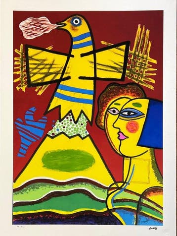 Corneille (1922-2010) - Le grand oiseau du Mont Fuji, Antiek en Kunst