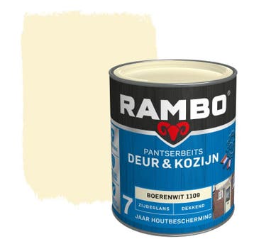 Rambo Pantserbeits Deur & Kozijn Dekkend Boerenwit 1.5L, Doe-het-zelf en Verbouw, Verf, Beits en Lak, Verzenden, Wit, Nieuw, Beits