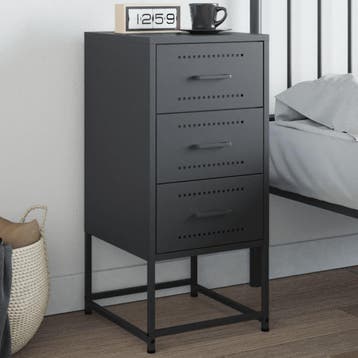 vidaXL Nachtkastje 36x39x78 cm staal antracietkleurig, Huis en Inrichting, Slaapkamer | Nachtkastjes, Verzenden, Nieuw, Metaal of Aluminium