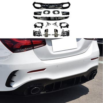 Diffuser With Black Exhaust Tips Voor Mercedes A Class V177, Ophalen of Verzenden, Nieuw
