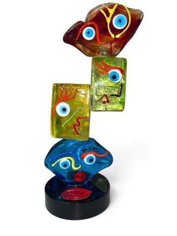 sculptuur, Totem aribu - 24 cm - Muranoglas