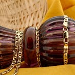 Gouden marineschakel ketting, Ophalen of Verzenden, Gebruikt, Overige kleuren, Goud