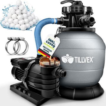 Zandfilterpomp - Zandfilter voor zwembad - 13200L/u - Grijs, Tuin en Terras, Zwembad-toebehoren, Verzenden, Zo goed als nieuw