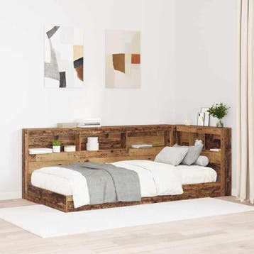 vidaXL Opberghoofdbord met plank Oud Hout 75 cm Bewerkt hout, Verzenden, Nieuw, Bruin, Hout
