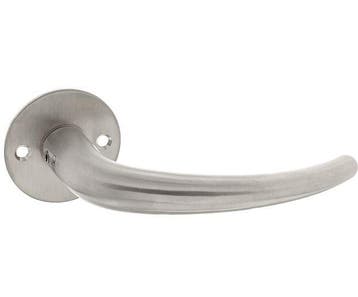 P+E enkele deurklink Sabel op ronde rozet 8mm stift rvs, Verzenden, Nieuw