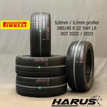 285/45/21 114Y LR Pirelli 4seizoensbanden 5,8/5,1mm 4X, Gebruikt, 285 mm, Overige maten, Ophalen of Verzenden