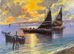 Dino Maselli (XX-XXI) - Tramonto sul mare, Antiek en Kunst, Kunst | Schilderijen | Klassiek