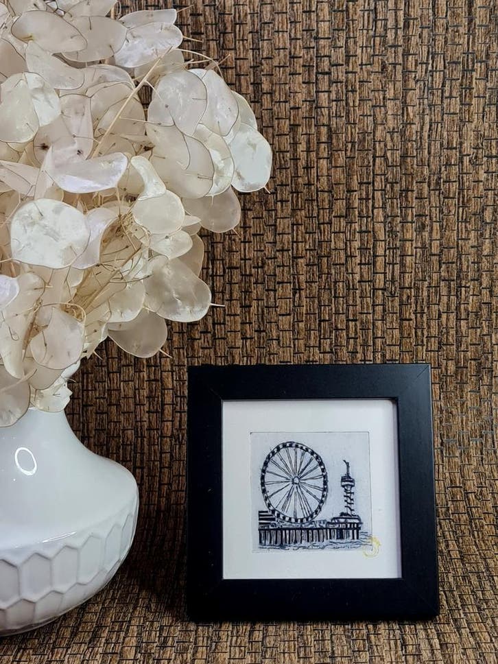 Etsjes Den Haag 10x10 cm, incl lijst. Keuze uit 7 hotspots, Huis en Inrichting, Woonaccessoires | Schilderijen, Tekeningen en Foto's