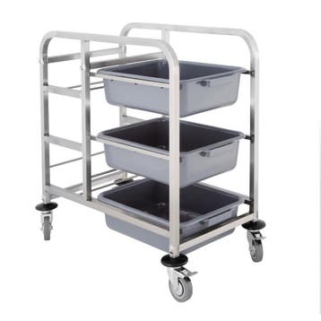 Horeca Afruimwagen | 90x82x44 cm | 3 Bakken | 2 Geremde W..., Verzenden, Nieuw in verpakking