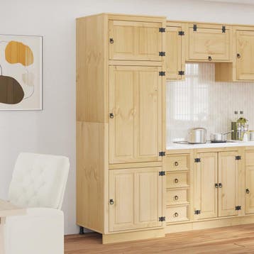 vidaXL Kast SKI HoningBruin 66 x 58 x 207 cm Massief, Verzenden, Nieuw, Bruin