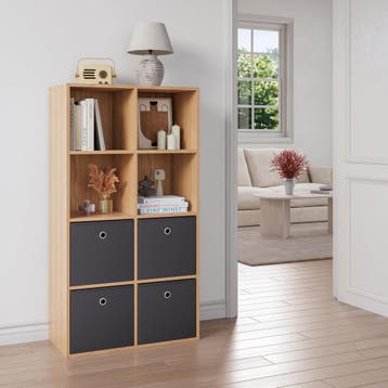 Opbergmanden 28x30x30 cm opvouwbaar set van 10 donkergrijs, Verzenden, Nieuw in verpakking