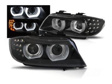 3D LED Angel Eyes Black koplamp BMW E90/E91, Auto-onderdelen, Verlichting, Verzenden, Gebruikt, BMW