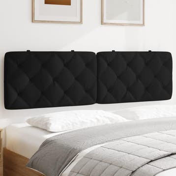 vidaXL Hoofdbordkussen 180 cm fluweel zwart, Verzenden, Nieuw, Zwart, Stof