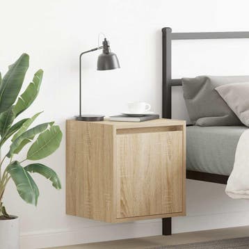 vidaXL Nachtkastjes 2 st wandgemonteerd 38x34x40 cm sonoma, Verzenden, Nieuw, Hout