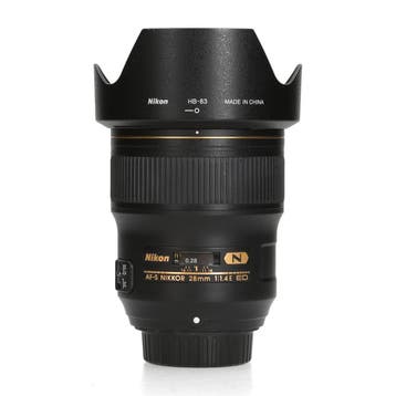 Nikon AF-S 28mm f/1.4 E ED - 1 jaar garantie, Ophalen of Verzenden, Zo goed als nieuw