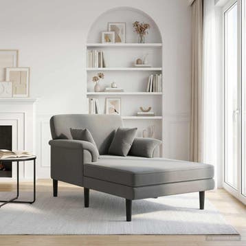 vidaXL Chaise longue Donkergrijs fluweel, Verzenden, Nieuw