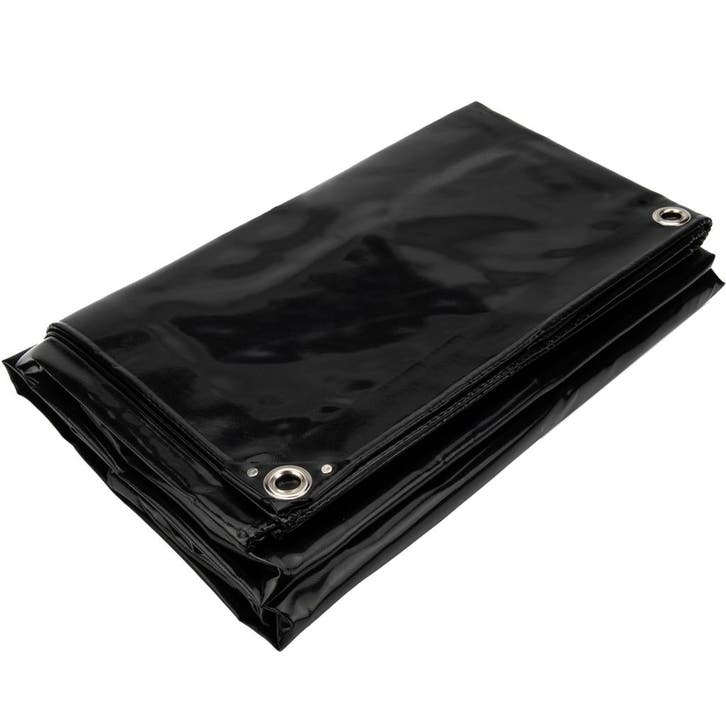 3,5x5 Afdekzeil PVC 650gr - Gitzwart 9005 - zeilringen ieder, Doe-het-zelf en Verbouw, Zeil en Folie, Zeil, Nieuw, Ophalen of Verzenden