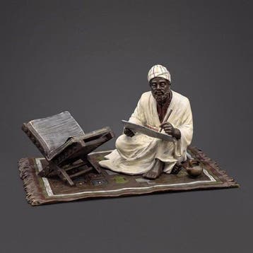Beeld, “Koran Scribe” - 11.2 cm - Brons
