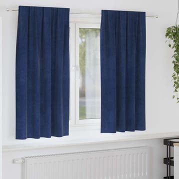vidaXL Gordijnen 2 st Donkerblauw 140 x 175 cm fluweel, Verzenden, Nieuw, Blauw