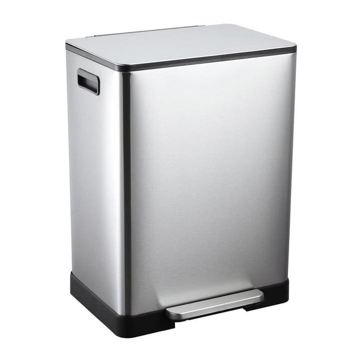 Pedaalemmer - zilverkleurig - 2x30 liter, Huis en Inrichting, Woonaccessoires | Prullenbakken, Verzenden