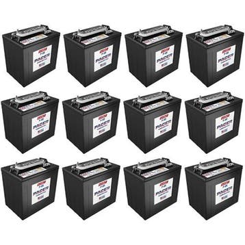 12 X Pacer 220Ah 6V Deep-Cycle Accu (T105), Verzenden