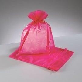 c.a. 50 x organza zakjes 10 x 15cm hot pink, Ophalen of Verzenden, Nieuw