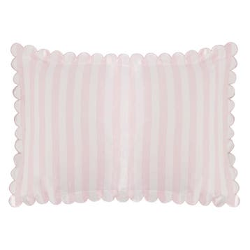 Dore & Rose Scallop Edge Pillowcase Pink/White Stripe -, Ophalen of Verzenden, Nieuw, Overige typen